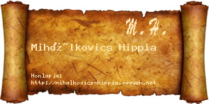 Mihálkovics Hippia névjegykártya